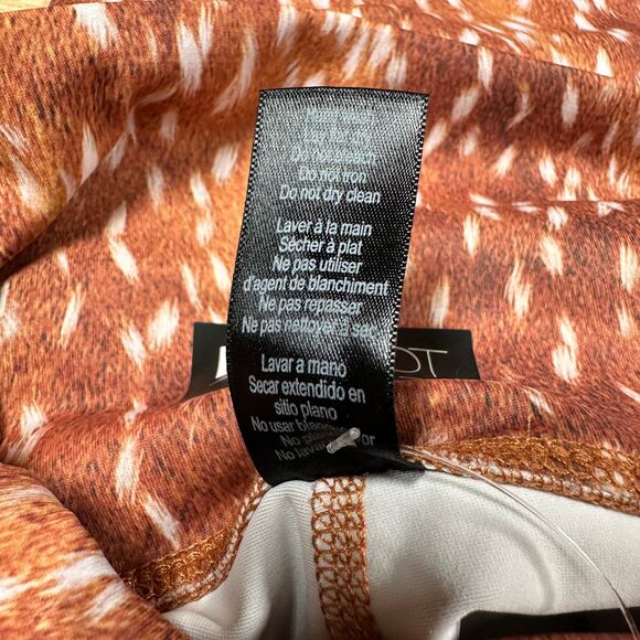 Beach Riot NWT Piper Leggings Reindeer Print Size Small Double Layered High Rise - Picture 6 of 11